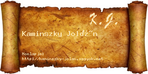 Kaminszky Jolán névjegykártya