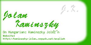 jolan kaminszky business card